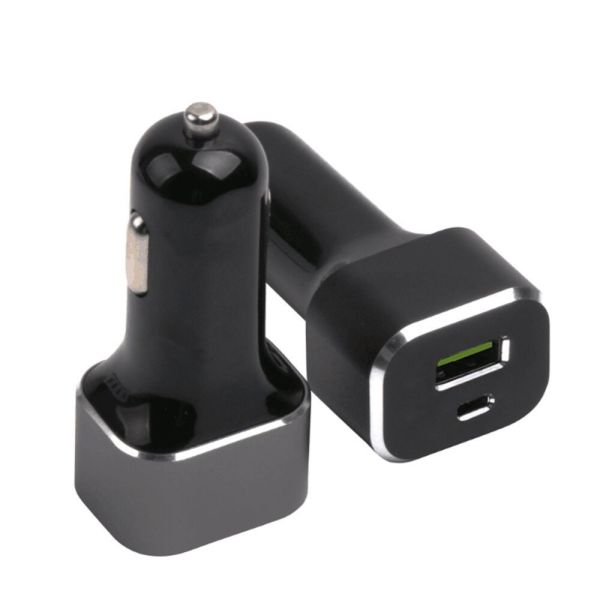 Mobile Phone Charger Adapter Aluminium Alloy PD18W QC3.0 Dual Ports Fast Power Transfer