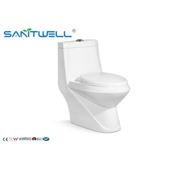 Adjustable Ceramic Toilet With Soft Closing Quick Release Seat 730 * 410 * 720 Mm