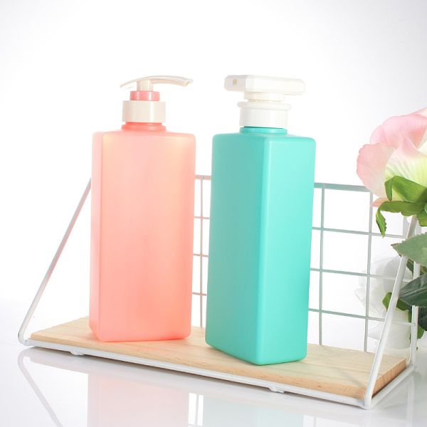 Pink 500ml Cuboid Shape Shampoo Pump Dispenser Bottle