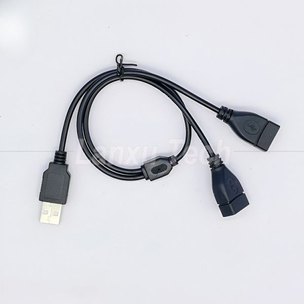 USB 2.0 A Male to 2 Dual USB Female Jack Y Splitter Hub Power Cord Extension Adapter Cable