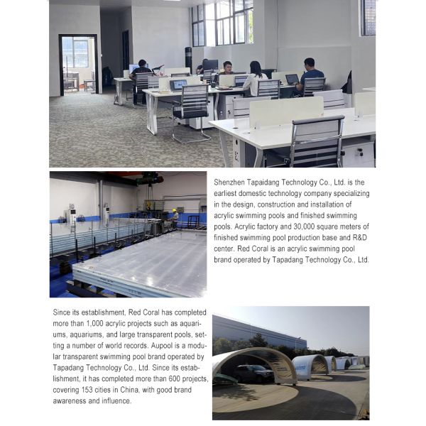 Various Shapes Fiberglass Above Ground Acrylic Swimming Pool with Moulding Processing