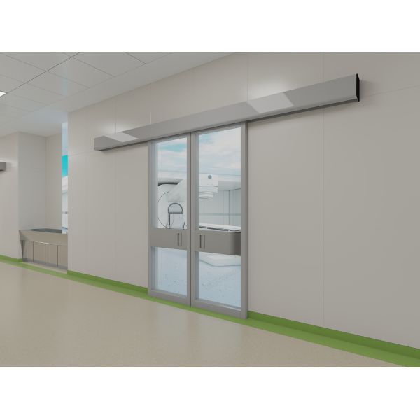 Automatic sliding glass door-double door