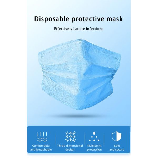 Adjustable Anti Spitting Disposable 3 Layer Individual Mask
