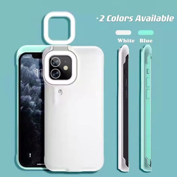 BiDa Shockproof Phone Cases Selfie LED Ring Light Portable Flash Cover For Iphone