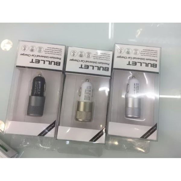 Bullet metal Car charger 2 USB ,output 2.4 A