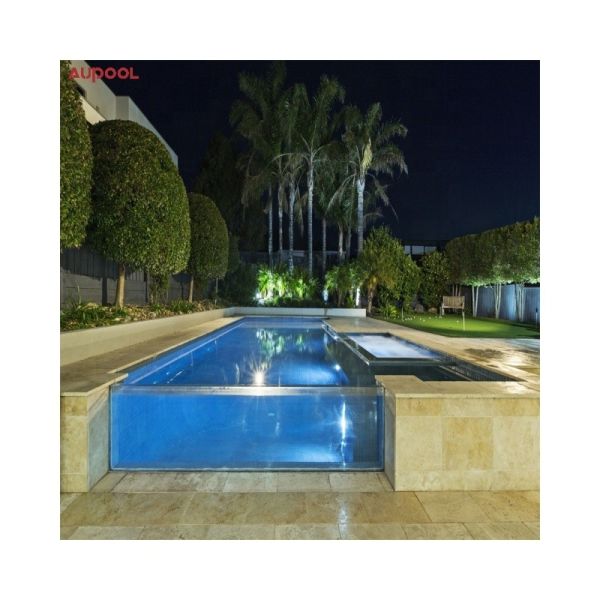 Prefab Houses Clear Shipping Container Swimming Pool with 40 Feet Steel Structure Frame