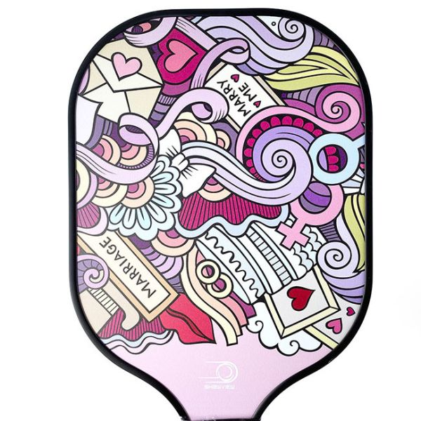 Carbon Graphite Paddle Ball Rackets Pp Honeycomb Pink Lightweight Pickleball Paddle