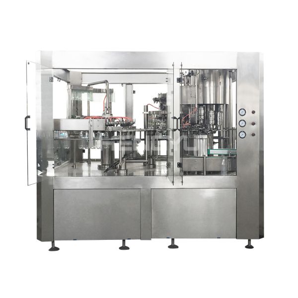 CSD Automatic Glass Bottle Easy to Open Ring Pull  Cap Soft Carbonated Drinks Juice Beverage Filling Capper Capping Machine