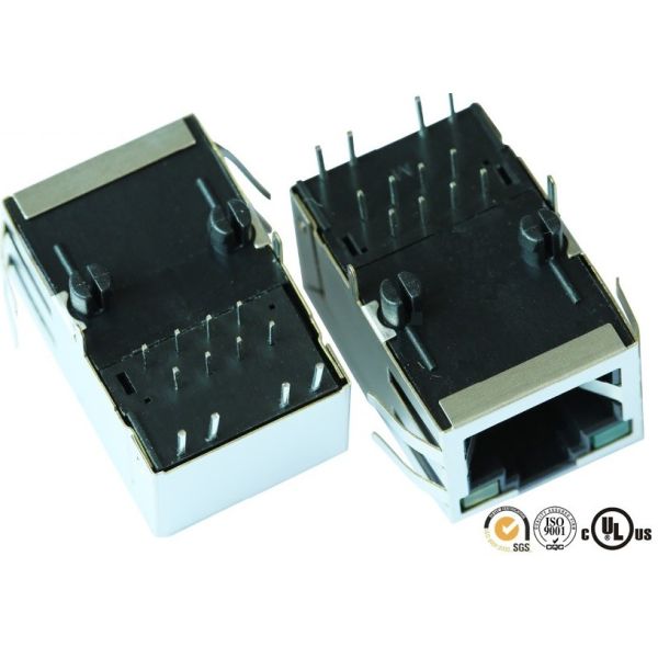 Industrial PCS 0810-1X1T-01 Shielded Connector With Integrated 10/100 Magnetics
