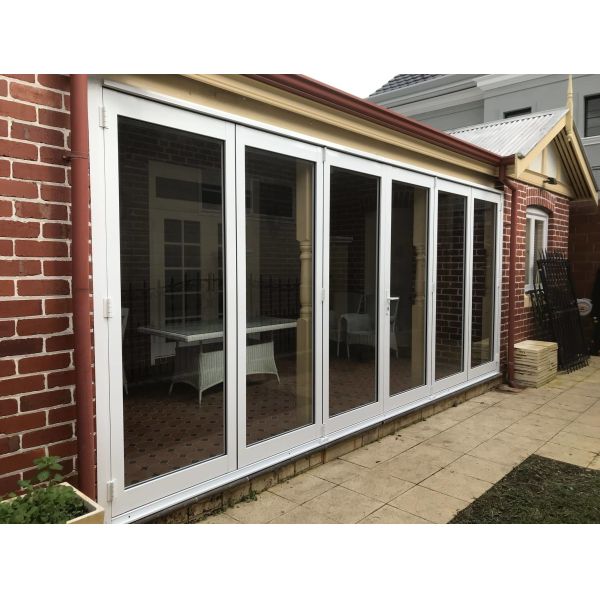 Inward / Outward Aluminum Folding Doors 1.0mm-2.0mm With Single / Double Glazed Glass