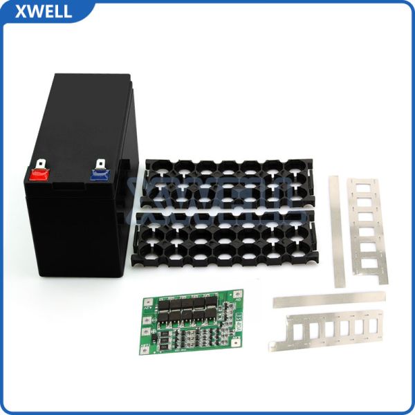 18650 Battery Holder Case kit, 12V 7Ah Lithium Battery Box, 3S 40A BMS with Balance Separate Port for UPS Inverter