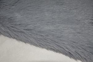 China grey Solid Long Haired Faux Fur Fabric Acrylic Silver Fox，Add softness and romance to your wardrobe on sale