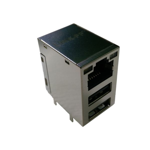 ARJ-150A Cross Abracon RJ45 1000 Base-T / Dual USB Combo Jack, LPJU5832B50NL