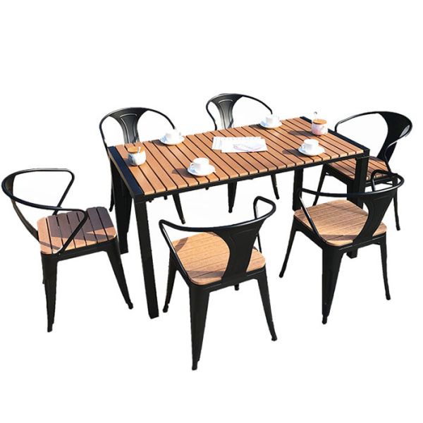 100% Handmade High Level Plastic Wood Bistro Table And Chairs