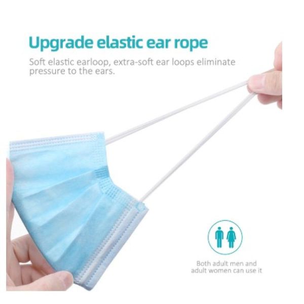 Disposable CE BFE 99.9% Breathable 3 Layer Face Mask