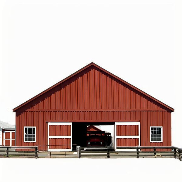 Metal Prefab Livestock Barns Customized Size Farmhouse Steel Building Earthquake Resistant
