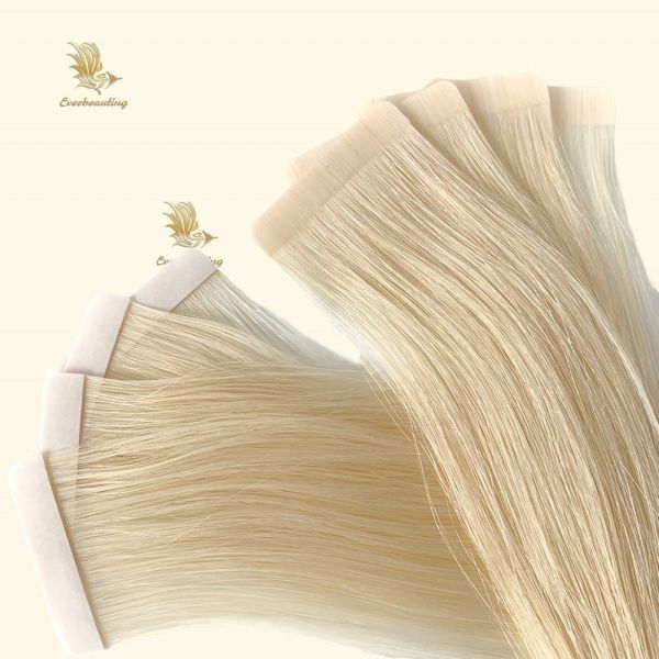 Blonde Color Raw Hair Tape in Hair Extensions Shedding No Customization Customized Request