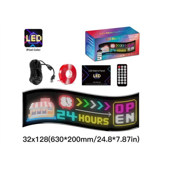 32*128  Led Advertising Signs Board  Animation LED Panel With App Remote Control