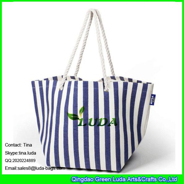 Quality LUDA striped paper straw handbag custom branded straw bag tote bag for sale