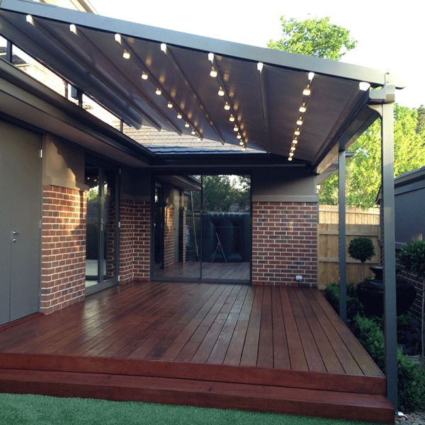 PVC Pergola Modern Retractable Shade Awning Aluminum Automatic Shade Awnings