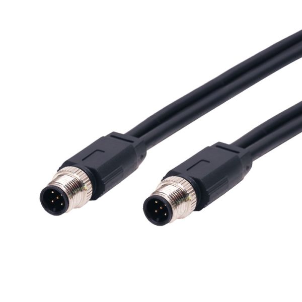 5 Pin Waterproof Connector Male To Male Molding Straight Connector With Cable