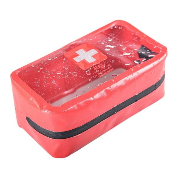 3l Red Waterproof First Aid Bag With Transparent Window Moisture Resistant