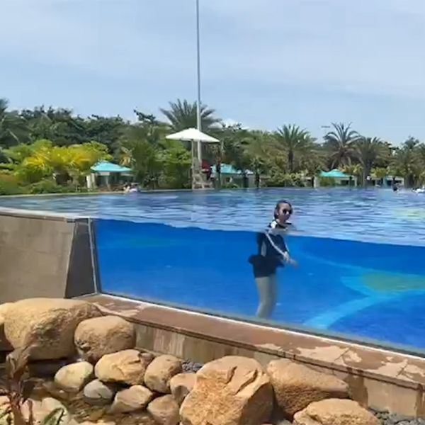 Customized Size Acrylic Window Installation Training for Residential Underwater Pool