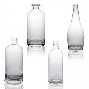 China Glass bottle Whisky Glass Vodka Gin Rum bottle with cork 375ml 500ml 700ml 750ml 1000ml on sale