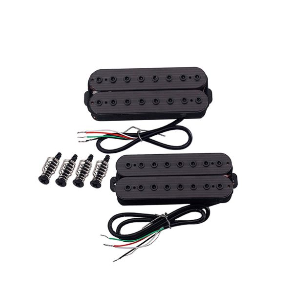 Alnico V 8 Strings Humbucker Pickups Adjustable Hexagon Nut Double Coil Pickup Set Vintage
