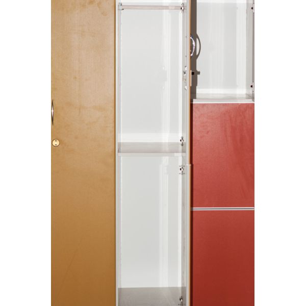 Smart Four Tier Lockers Wear Resistant PVC Material Red Storage Lockers