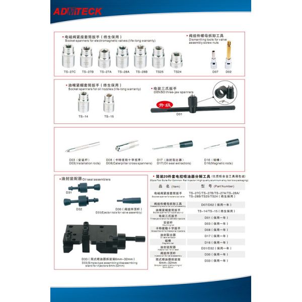 Fuel Injector Pump Metal Common Rail Tool Kits Head Rotor For Japanese Truck , Nozzle 20 Pieces