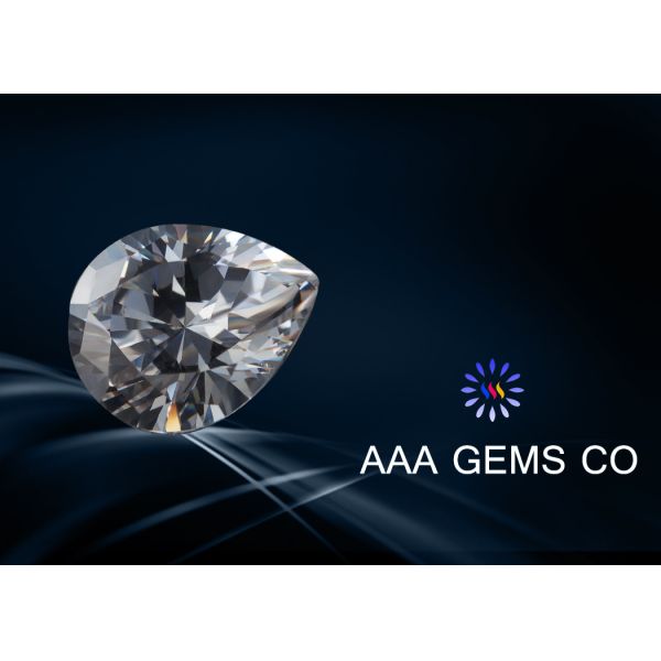 Necklace White Pear Shaped Moissanite Loose Stones 9mm x 11mm