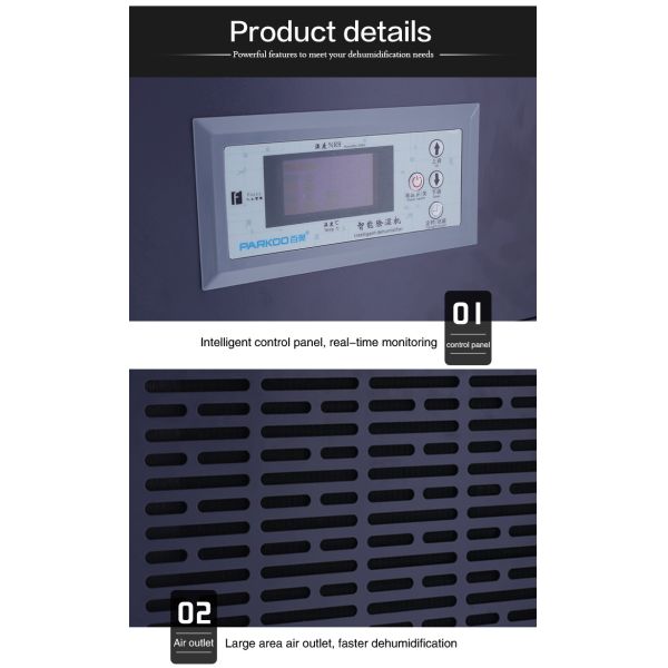 Low Noise 1200m3/H 6.8KG/H Portable Industrial Dehumidifier