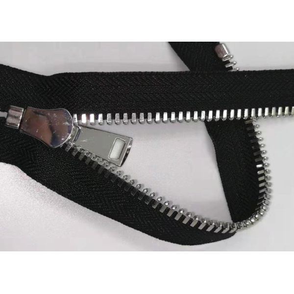 5# Double Point Pull Teeth Zipper With Cotton Fabric Nickel Color