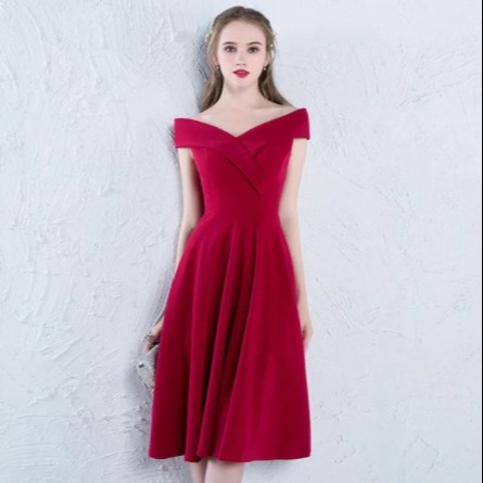 100% Pure Tencel Cotton Fabric 210gsm Red Lyocell Midi Dress