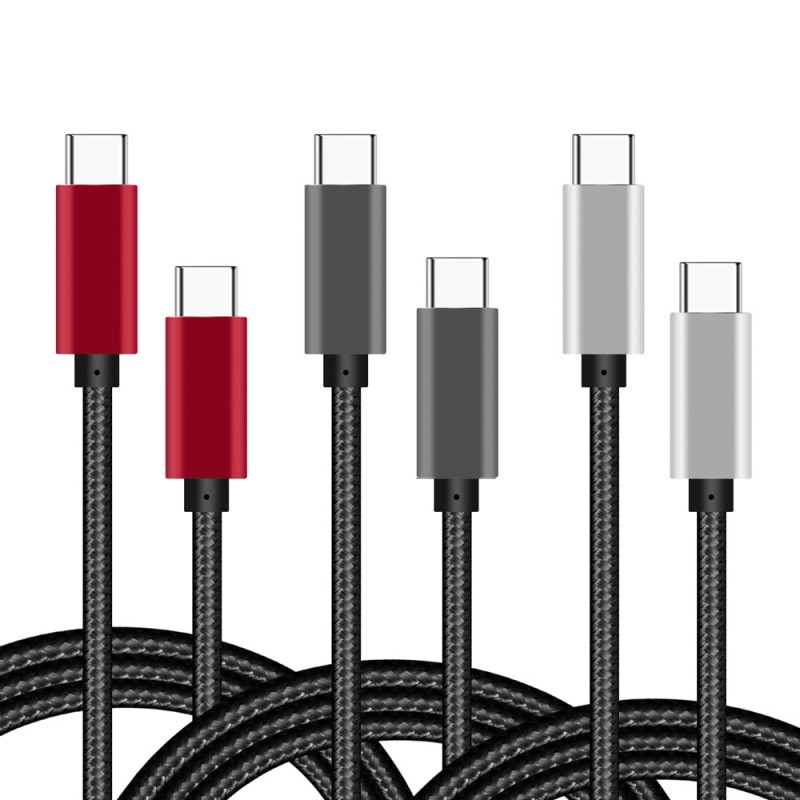 Data Sync Head Nylon Braided Usb C Quick Charge Cable