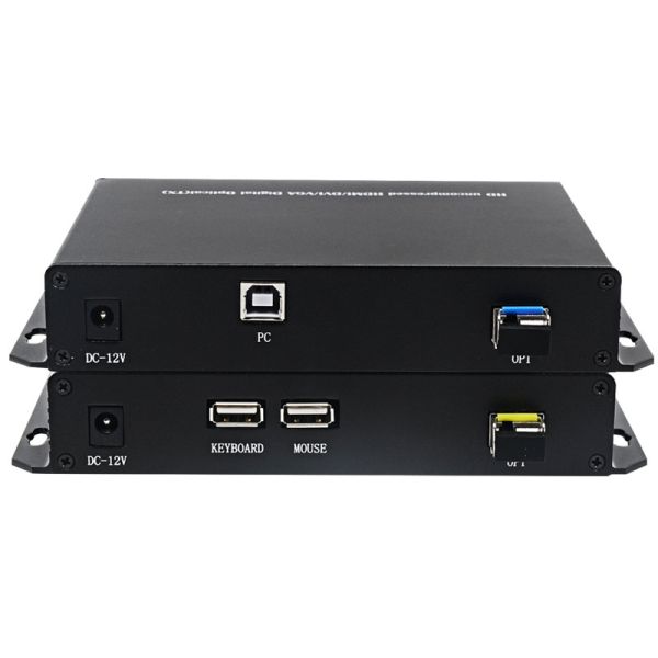 uncompressed VGA KVM Fiber Extender with USB keyboard and mouse