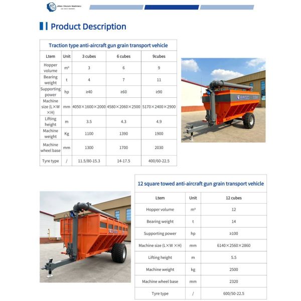 10 Cubic Meters Tractor Grain Cart For Fertilizer And Grain Transportation