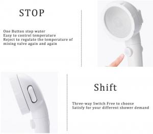  JK-2801 white color massage handheld showerheads high water pressure saving water three settings shower Manufactures
