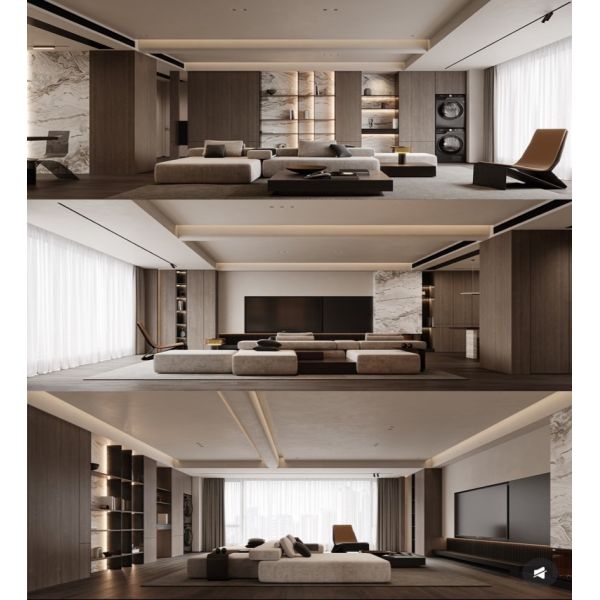 Italian Quiet Luxury Dark Oak Whole House Custom Cabinet