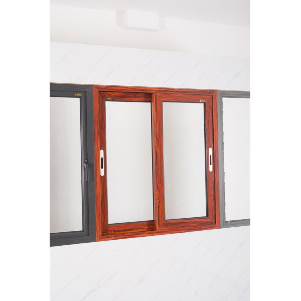 Red Aluminium Window Frame With Glass , Aluminum Frame Sliding Windows