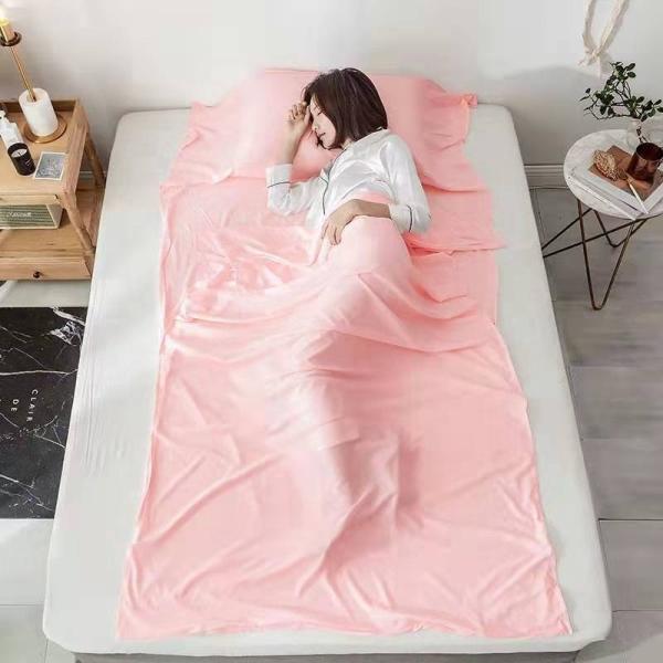 Solid Color Silk Sleeping Bag Liner , Collapsible Sleeping Bag Sheet Liner