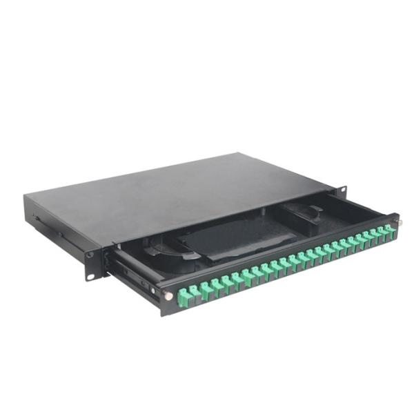 1U SC APC Rack Fiber Optic Patch Panel  Rj45 24 Port Drawer Type Oil Resistance