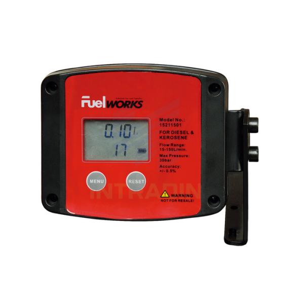 10 - 100 LPM Flow Rate Oval Gear Inline Fuel Flow Meter With 15 Meters Length Of Cord
