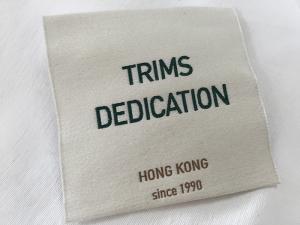  Cotton Thread Brocade Woven Clothing Labels Beige Background High Density Manufactures