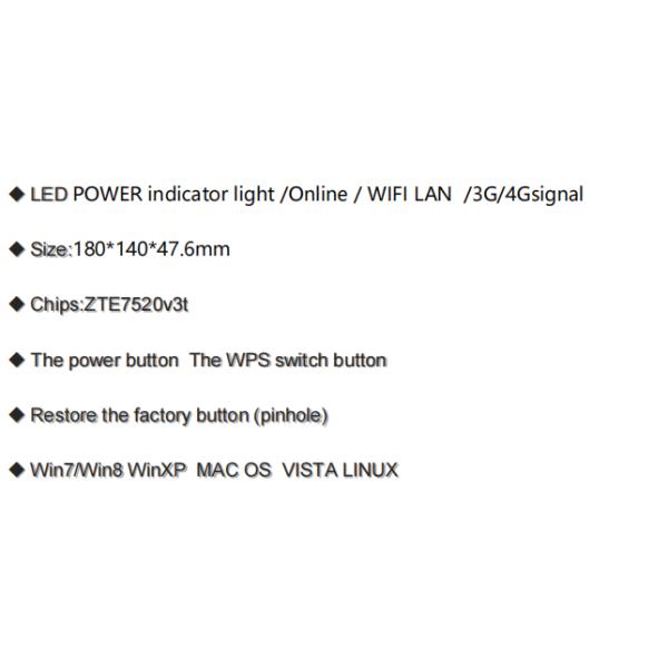 High Speed CPE 4G LTE Home Router 300Mbps DL 50Mbps UL TDD B38/B40/B41