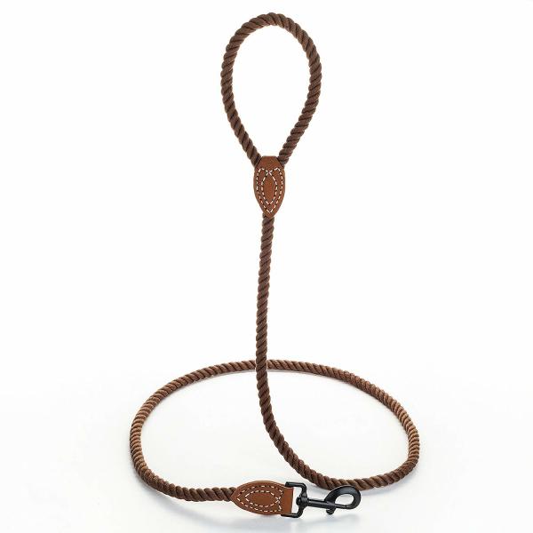 Soft Cotton Fabric Handmade Leather Dog Leads Eco Friendly Customized Logo