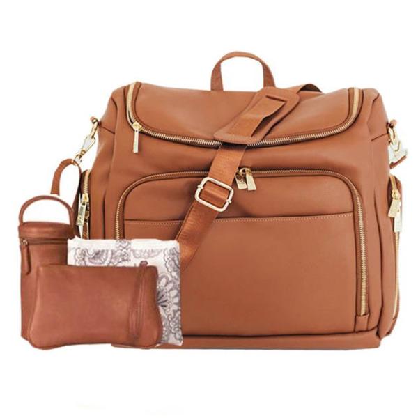 Amazing design fashion leather maternity diaper bag