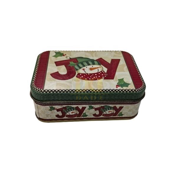 DADI Vintage Santa Biscuit Tin Box OEM/ODM Rectangular Tin Box For Cookies Packaging