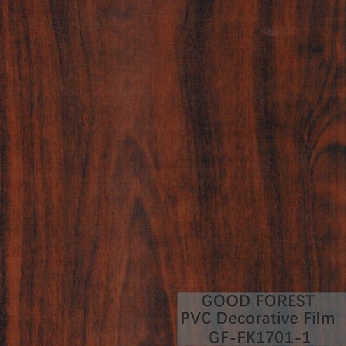 ODM PVC Interior Film Blistering Decorative Wooden Grain Red Color